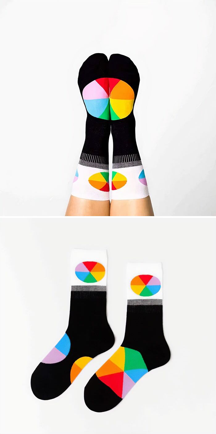 Color Wheel Crew Socks