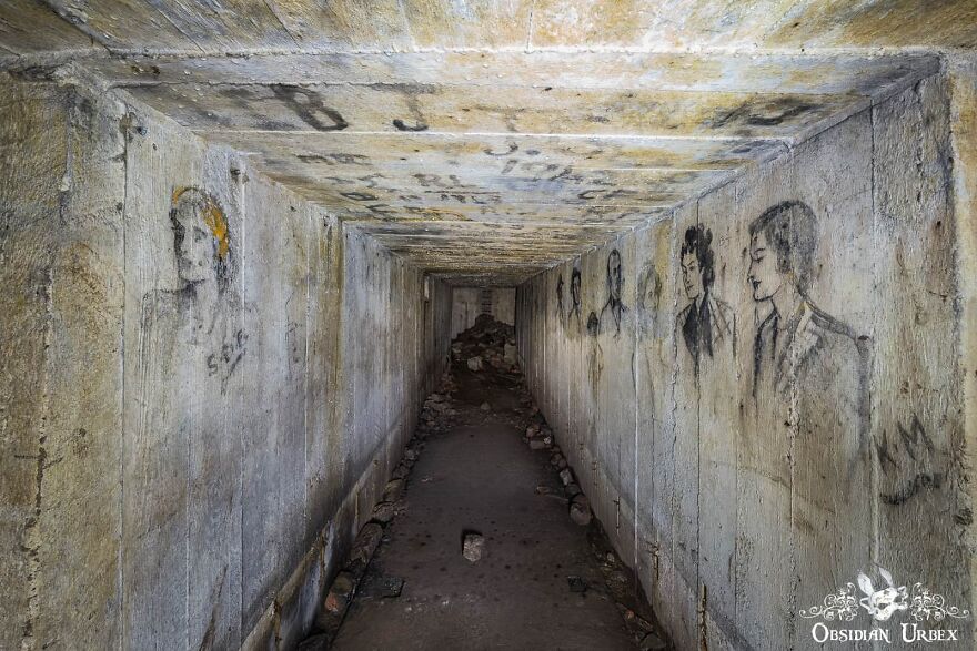 I Photographed This Old British WWII Air Raid Shelter—the Walls Lined With Portraits Of 1940s Women And Soldiers