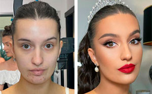 23 Fotos tomadas antes y después de que las novias fueran maquilladas para su boda (Nuevas imágenes)