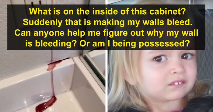 Woman Goes On An Investigation To Find Out Why Her Bathroom Wall Has Reddish Liquid Dripping Down That She Calls “Demon Juice”