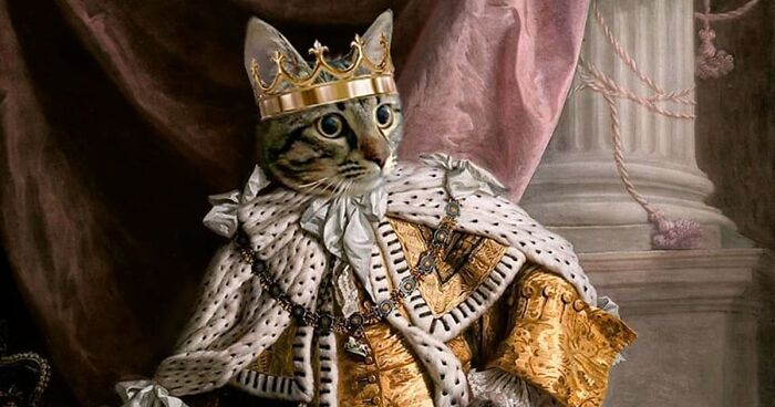 Artist Highlights The Magnificence Of Cats By Turning Their Photos Into Old Ceremonial Portraits Of Nobility (56 Pics)