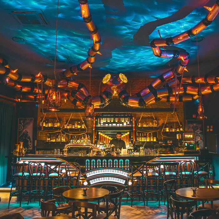 The Kraken Found A Sanctuary In This Underwater-Themed Bar “The Abyss Pub” Which Was Designed By Us