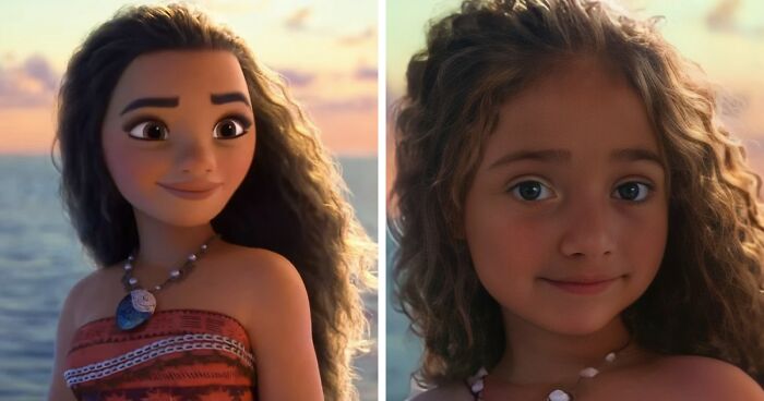 I've Always Been Curious What Some Popular Disney Princesses Were Like As Kids, So I Decided To Use AI To Find That Out (13 Pics)