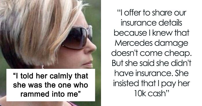 Karen Calls Cops On A Driver Who Refused To Pay Her 10k After She Literally Crashed Into Him Without Insurance