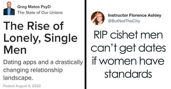 Psychologist Says The Number Of “Lonely, Single Men” Is On The Rise Due To Women Having Higher Standards, The Internet Reacts