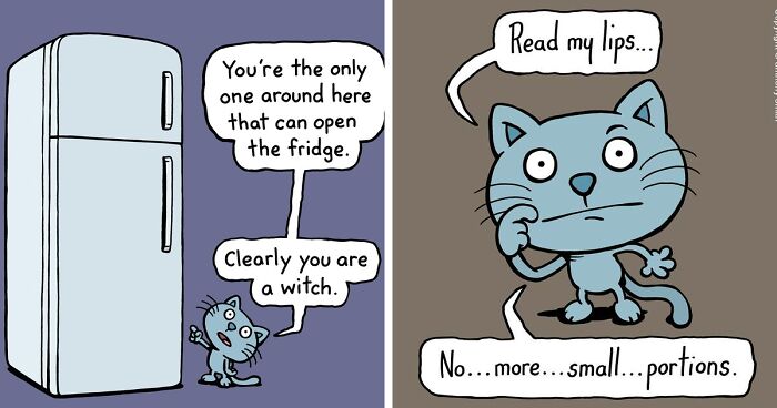 Artist Shows What It's Like Having A Cat In His One-Panel Cat Comics (51 Pics)