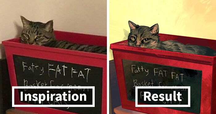 This Artist Creates Funny Illustrations Inspired By Viral Cat Pics (70 New Pics)