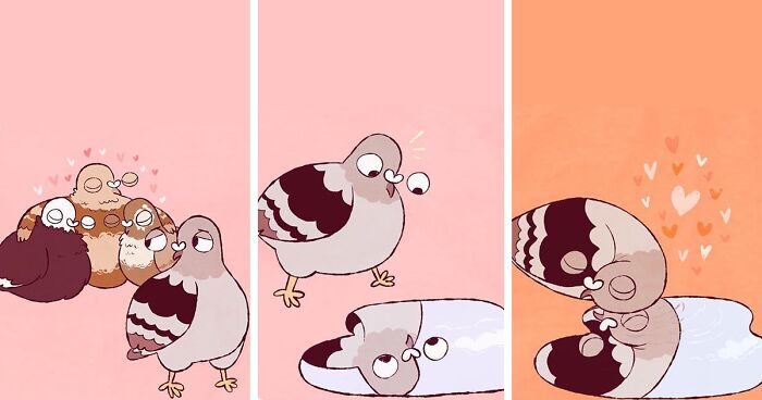 Artist Suffering From Anxiety And Depression Illustrates Her Daily Life Through The Lenses Of A Pigeon (70 Pics)