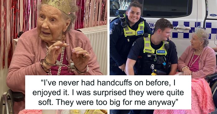 “I’ve Never Had Handcuffs On Before, I Enjoyed It”: Woman Has Wish Of Being Arrested Come True On Her 100th Birthday