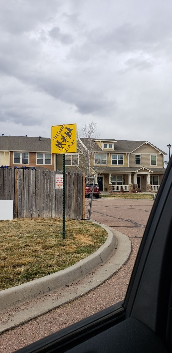 The Hoa Mounted This Sign Slanted