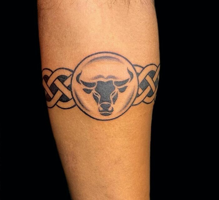 Bull armband tattoo