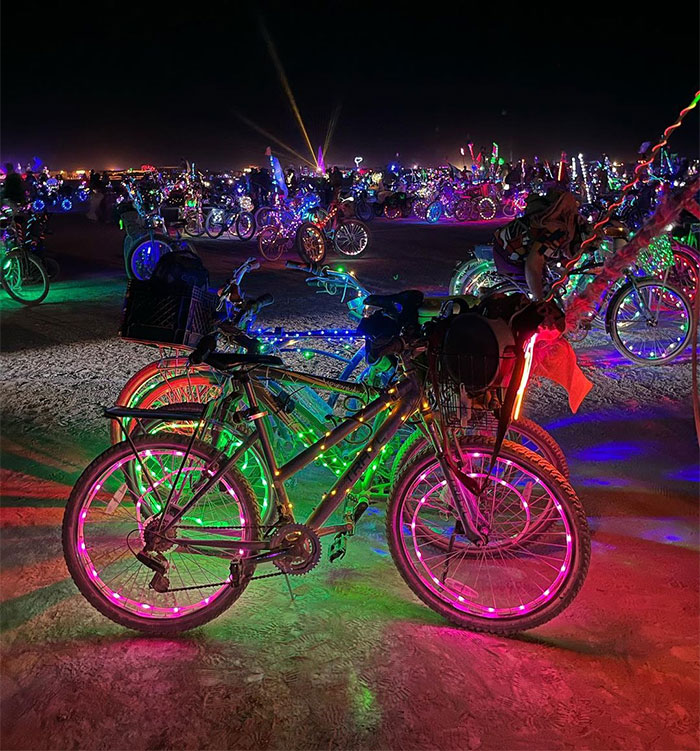 Bicycles with twinkle lights