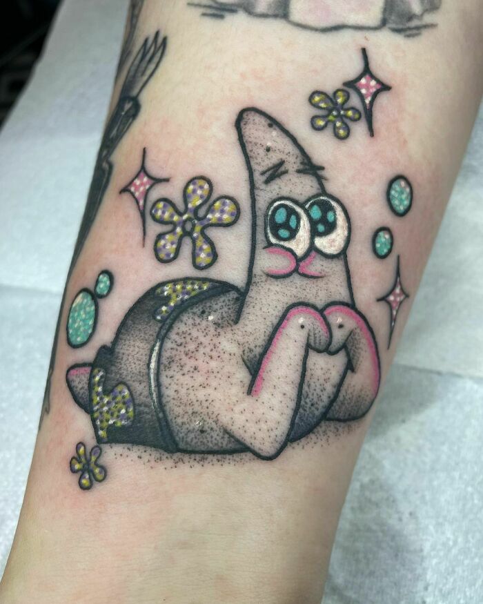 Cute Patrick Star Tattoo