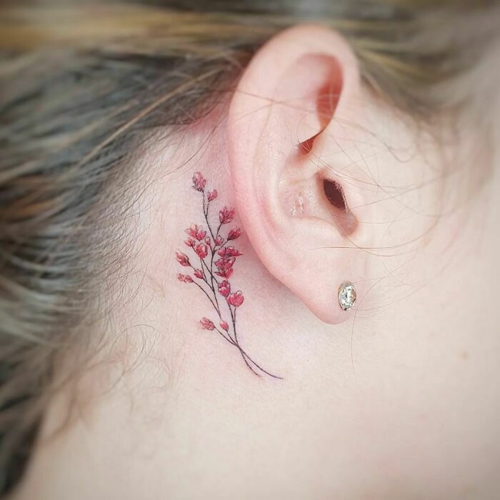 Tiny Floral Ear Tattoos Are Taking Over Instagram And I Need One Immediately