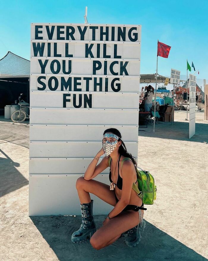 Sign which says "Everything will kill you pick something fun" 