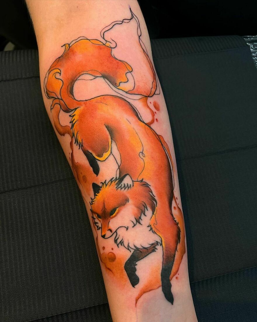 Battle Royale Tattoo Co. by Erik LaFave on Tumblr: #little #fox #tattoo  #microtattoo #smalltattoo #tattoos #tattooshop #battleroyaletattooco  #colortattoo #ink #inkedup...