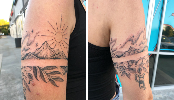 Mountains armband tattoo