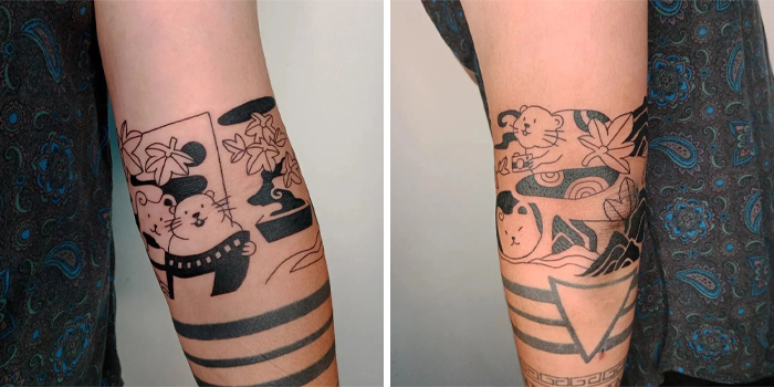 Gummy Meets Beaver armband tattoo