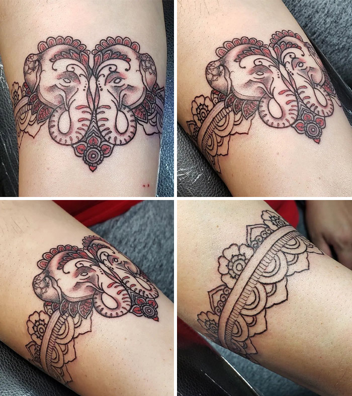 Two Elephants Armband tatoo