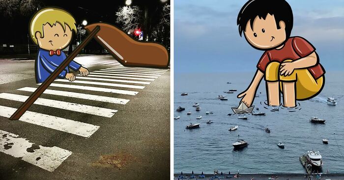 This Artist Drew These 39 Illustrations And They Interact With Everyday Objects (New Pics)