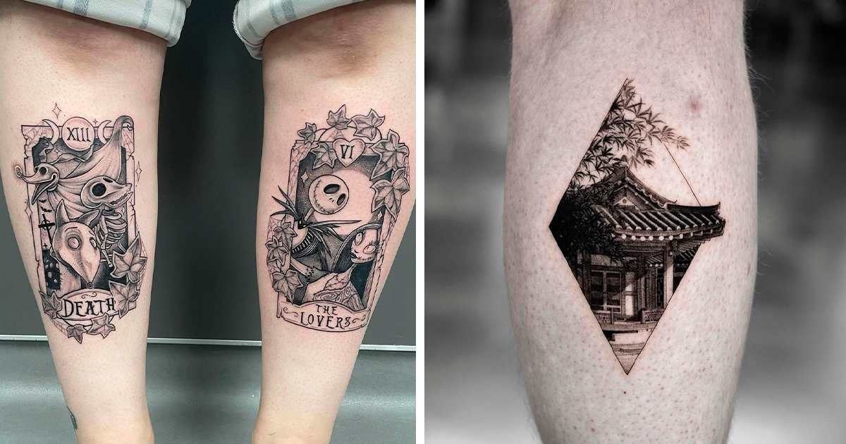 97 Calf Tattoo Ideas That Are Pure Coolness  Bored Panda