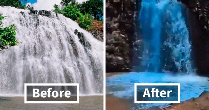 'Can't Get Any Trashier': Couple Slammed For Dyeing Entire Waterfall For A Gender Reveal