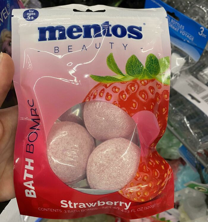Strawberry Mentos Bath Bombs