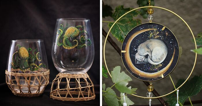 I Do Detailed Paintings Of Animals On Glass And Here Are 20 Of Them (New Pics)