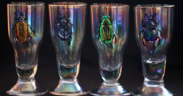 I Paint Hyperrealistic-Looking Animals On Glassware And Here Are 20 Photos Of Them (New Pics)