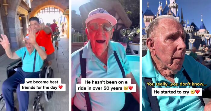 100-Year-Old Veteran Bursts Into Tears After Being Taken To Disneyland By Young Stranger