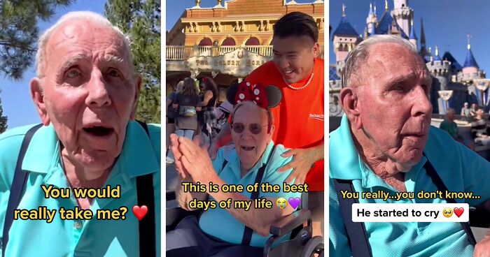 Young Man Invites A Random 100-Year-Old Grandpa To Disneyland, Showing It’s Never Too Late To Enjoy Ourselves