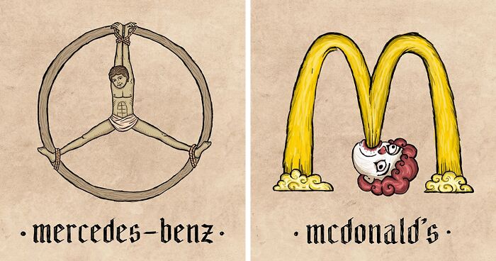 I Recreated Famous Logos In The Art Style Typical For Medieval Times (11 New Pics)