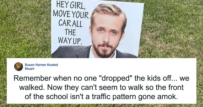 7 Funny Drop-Off Lane Signs Put Up By This Elementary School Are Cracking Parents Up