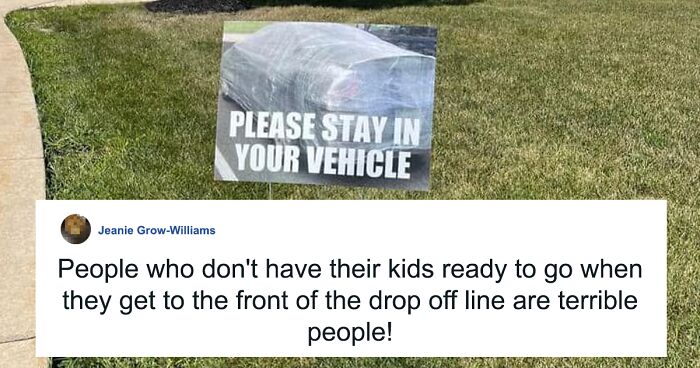 Elementary School In Ohio Went Viral For Their Funny Drop-Off Lane Signs