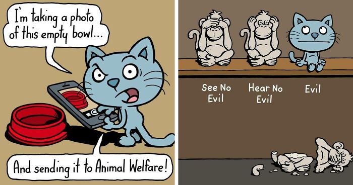 Artist Makes One-Panel Cat Comics That Perfectly Capture The Nature Of Cats, And Here Are The Best 51 Comics