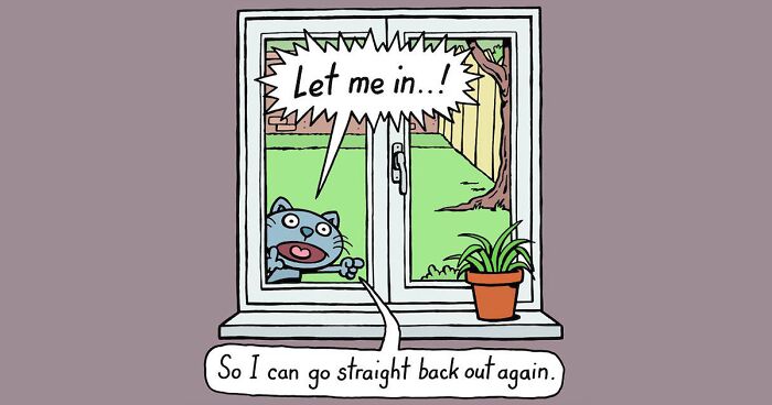 Artist Purrfectly Reveals The Nature Of Cats In His 51 One-Panel Comics