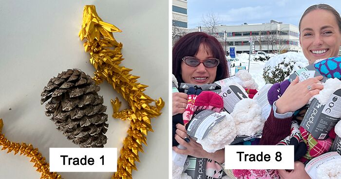 I Challenged Myself To See How Far I Could Get In Trading When Starting With A Pinecone, And Here's How It Went