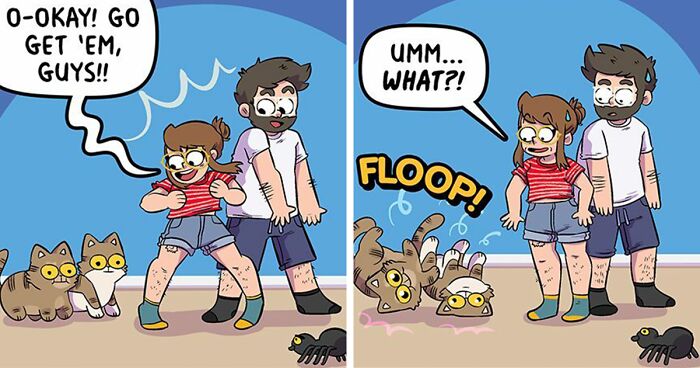 Artist Hilariously Illustrates Everyday Life With Her Fiancé And Their Four Cats, And We Can’t Get Enough (25 New Pics)