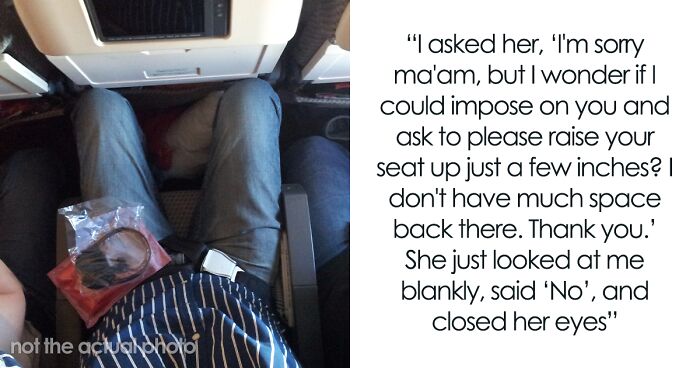 A Tall Passenger Asks Woman To Raise Her Seat Because It’s Pressing Their Knees, Woman Refuses, Plane Drama Ensues