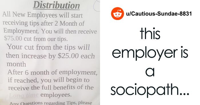 Restaurant Says New Hires Will Only Be Entitled To Tips 2 Months Into Their Employment And Blames The Distribution Policy On Long-Time Employees