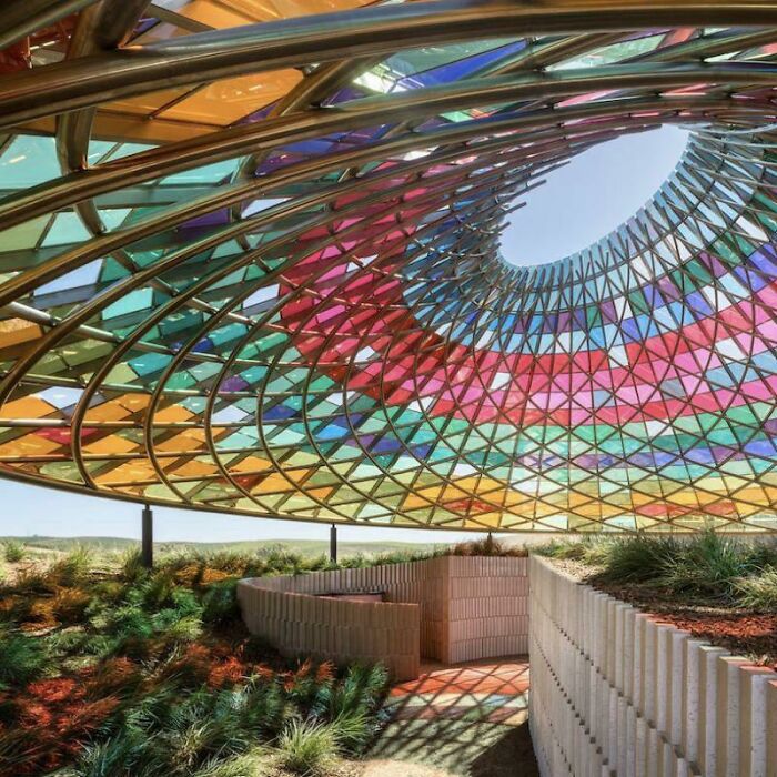 Colorful Glass Canopy In Sonoma, California. By: Olafur Eliasson And Architect Sebastian Behmann