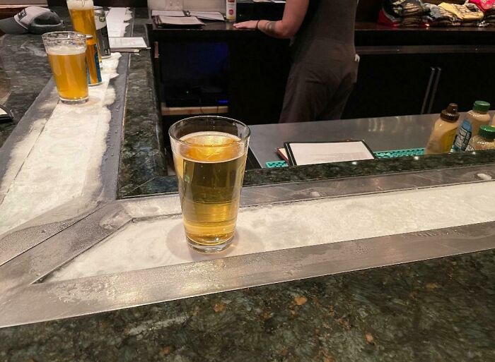This Bar Has A Chilled Strip To Keep Your Drink Cold