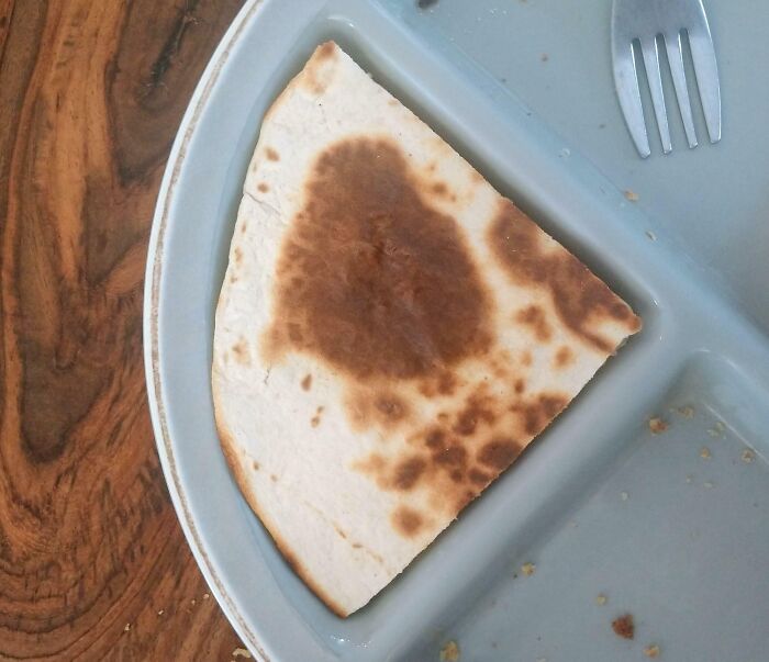 Cut My Nanny Kids' Quesadilla Into Quarters Only To Make A Delightful Discovery