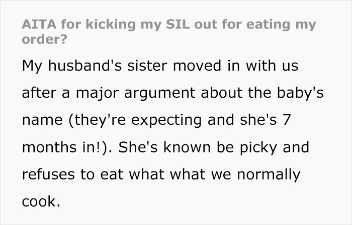 “I Told Her I Couldn’t Take This Anymore”: Woman Suffering From Food Allergies Snaps At Sister-In-Law For Gobbling Up The Takeout She Ordered For Herself