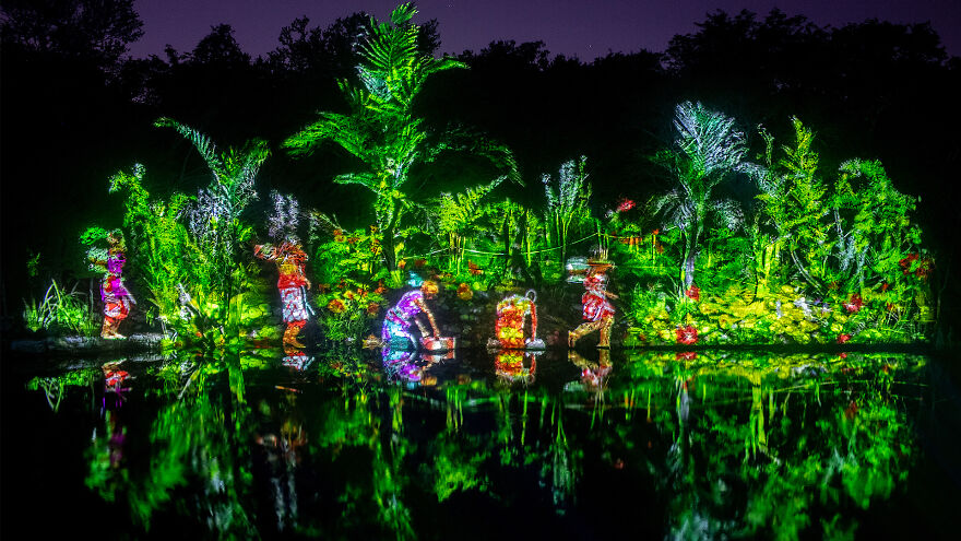 Maizz Visual Estudio Designs And Produces Pasos De Luz: An Audiovisual Night Experience At The Mayan Ruins Of Dzibilchaltun, Yucatan