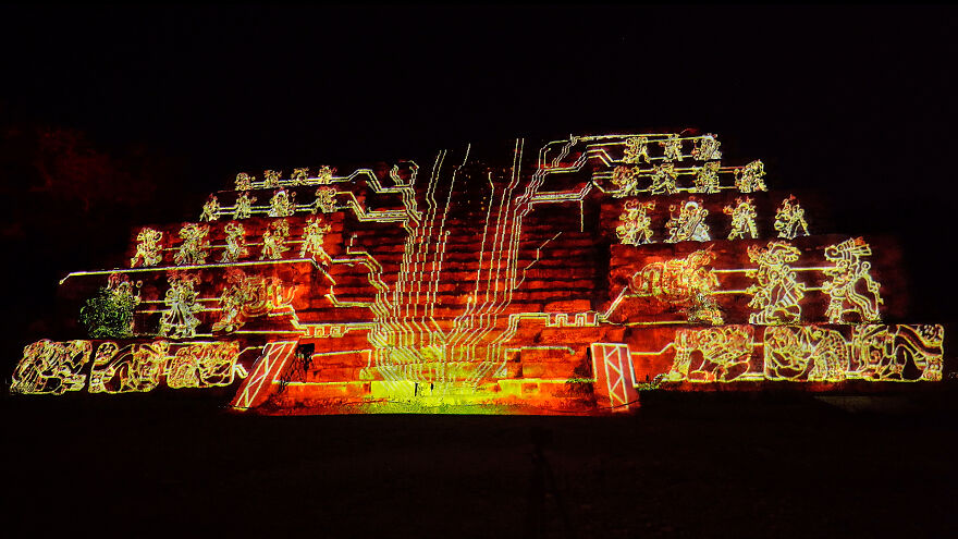 Maizz Visual Estudio Designs And Produces Pasos De Luz: An Audiovisual Night Experience At The Mayan Ruins Of Dzibilchaltun, Yucatan