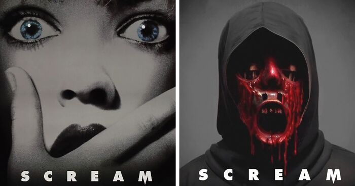 10 Side-By-Side Photos Of Horror Movie Poster Originals And Their Recreations By AI