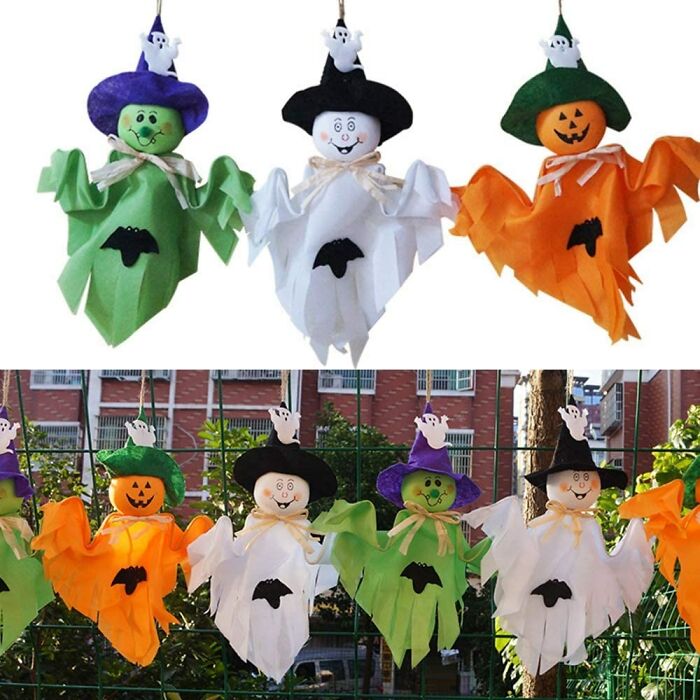 6 Pieces Hanging Ghosts Halloween Decoration