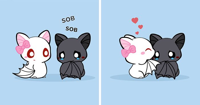 I Make Comics About An Adorable Bat Couple; It's Called 