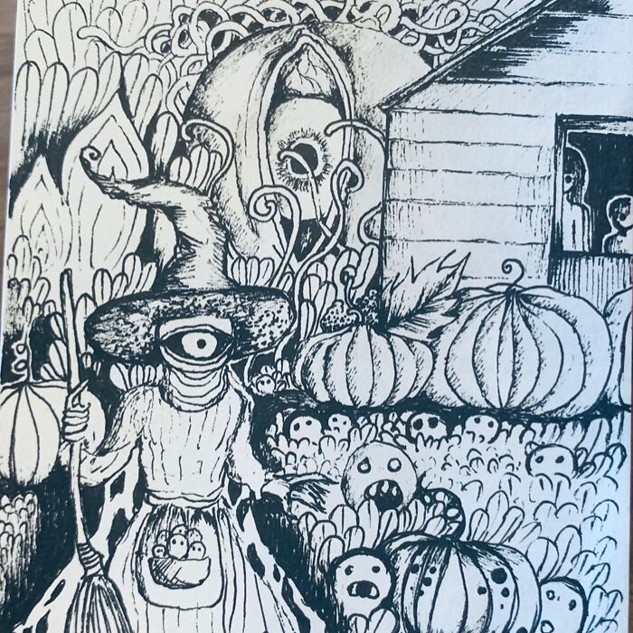 11 Pics Of Mini Halloween Drawings I Did With The Theme “There’s Someone At The Window”